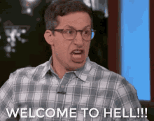 Andy Samberg Welcome To Hell GIF - Andy Samberg Welcome To Hell Yelling GIFs