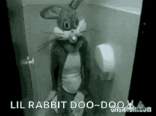 Rabbit Creepy GIF - Rabbit Creepy Toilet GIFs