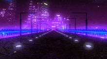 aestethic neon lights city purple