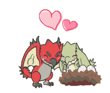 monster hunter sweet couple love hearts