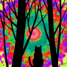 Cats Silhouette Forest GIF - Cats Silhouette Forest Black Hole GIFs