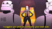 Star Wars Jyn Erso GIF - Star Wars Jyn Erso I Suggest You Pick On Someone Your Own Size GIFs