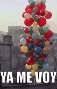 Globos Ya Me Voy Flotando Volando GIF - Balloons Bye Floating GIFs