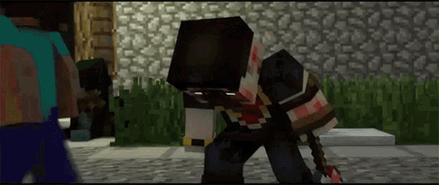 Animated GIF of a dying avatar in the game Minecraft sourced from tenor.com