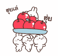 mimi cute animated bunny apples mimi cute animated bunny apples