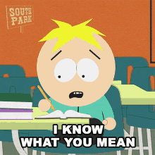 I Know What You Mean Butters Stotch GIF - I Know What You Mean Butters Stotch South Park GIFs
