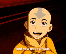 Now Were Friends Aang GIF - Now Were Friends Aang Avatar The Last Airbender GIFs
