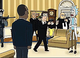 Secret Service Versus Rick GIF - Secret Service White House Rick And Morty GIFs