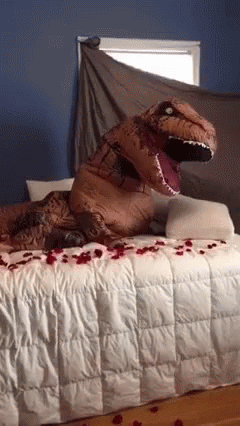 Trex Bed GIF - Trex Bed Love - Discover & Share GIFs.