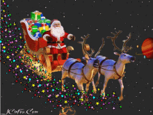 sleigh santa claus reindeer