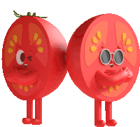 Cool Tomato Halves Chill Together Back To Back Sticker - The Other Half Tomato Wink Stickers