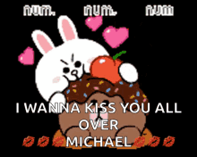 Num Num Num Brown And Cony GIF - Num Num Num Brown And Cony I Wanna Kiss You All Over GIFs