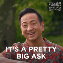 Its A Pretty Big Ask Vincent Chan GIF - Its A Pretty Big Ask Vincent Chan The Great Canadian Baking Show GIFs