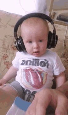 headphones listening to music rock baby cool kid
