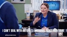 I Cant Deal With Anyones Emotional Nonsense Today Dina Fox GIF - I Cant Deal With Anyones Emotional Nonsense Today Dina Fox Superstore GIFs