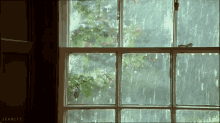 Peering Outside The Window At The Rainy Day GIF - Rainy Rainyday Rainyweather GIFs