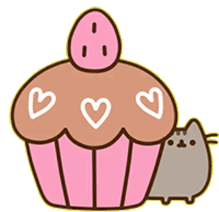Pusheen Cupcake Sticker - Pusheen Cupcake Happy Stickers