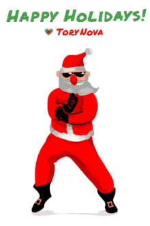Happy Holidays Jolly GIF - Happy Holidays Jolly Santa Dancing GIFs