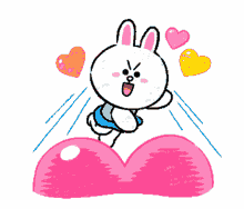love hearts rabbit cute throwing hearts