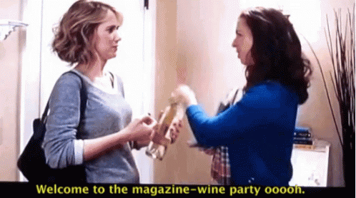 Wine And Magazine Party GIFs | Tenor