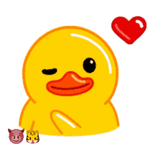 rubber ducky i love you heart u yellow duck blowing kisses