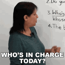 Whos In Charge Today Rebecca GIF - Whos In Charge Today Rebecca Engvid GIFs