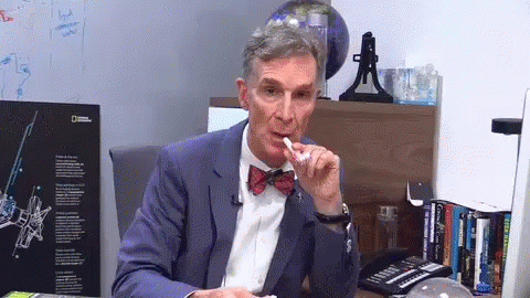 Sarcastic Celebration GIF - Bill Nye Party Horn Confetti - Discover &amp; Share  GIFs