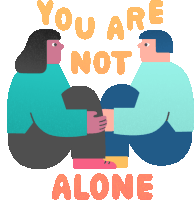 Attentive Friend Says You Are Not Alone In English Sticker - Real Feels Girl Buddies Stickers