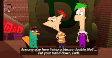 Phineas And Ferb Double Life GIF - Phineas And Ferb Double Life Perry The Platypus GIFs