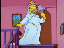 Homer Simpson Wedding Dress GIF - Homer Simpson Wedding Dress Wedding Day GIFs