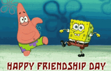 happy friendship day love together spongebob patrick star