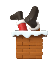 Santa'S Boots Stuck In A Chimney Sticker - Christmas Cheer Chimney Santa Stickers