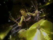 playing drums drummer hands up ending concert playing drums drummer hands up ending concert