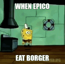 When Epico Eat Borger Spongebob GIF - When Epico Eat Borger Spongebob Disappear GIFs