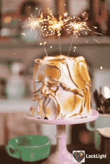 Cake Sparkling Candle GIF - Cake Sparkling Candle Sweet GIFs