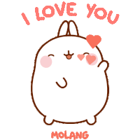 I Love You Molang Sticker - I Love You Molang Muah Stickers