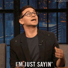 Im Just Sayin Christian Siriano GIF - Im Just Sayin Christian Siriano Late Night With Seth Meyers GIFs