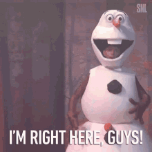Im Right Here Guys Mikey Day GIF - Im Right Here Guys Mikey Day Olaf GIFs
