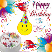 Happy Birthday Cake GIF - Happy Birthday Cake Balloons GIFs
