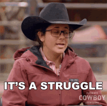 Its A Struggle Sarah Foti GIF - Its A Struggle Sarah Foti Ultimate Cowboy Showdown GIFs