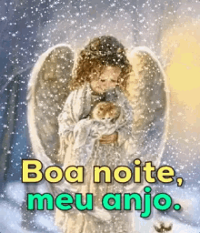 Boa Noite Meu Anjo / Anjinho / Neve / Inverno GIF - Good Night Angel Angel Snow GIFs