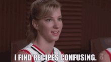 Glee Brittany Pierce GIF - Glee Brittany Pierce I Find Recipes Confusing GIFs