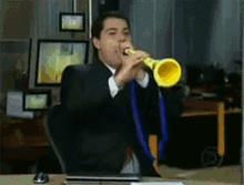 Man Silly GIF - Man Silly Trumpet GIFs