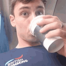 tom daley drinking sipping coffee tea