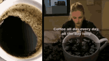 Tracy Spiridakos I Love Coffee GIF - Tracy Spiridakos I Love Coffee Coffee All Day GIFs