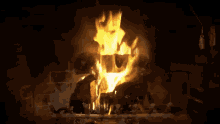 yule log winter fire flame
