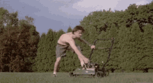 mowing lawn cutting grass
