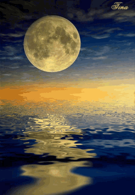 Full Moon Water GIF - Full Moon Water Ripples - Discover &amp; Share GIFs