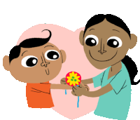 Girl Tying Rakhi Onto Boy Sticker - Modern Parivar Gift Sweet Stickers