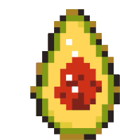 Pixel Art Avocado Fruits Sticker - Pixel Art Avocado Avocado Pixel Art Stickers